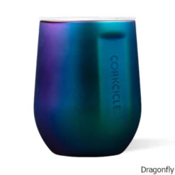 Corkcicle 12 Oz. Insulated Stemless Glass -CampMate Shop 12oz Dragonfly Ins Stemless Glass Dragonfly