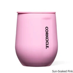 Corkcicle 12 Oz. Insulated Stemless Glass -CampMate Shop 12oz Dragonfly Ins Stemless Glass Sun Pink