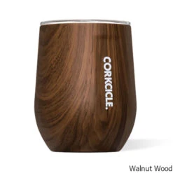 Corkcicle 12 Oz. Insulated Stemless Glass -CampMate Shop 12oz Ins Stemless Glass Walnut