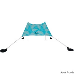 Neso 1 Prints 7' X 7' Beach Tent Sunshade -CampMate Shop 1 Prints 7ft x 7ft Beach Tent Sunshade Aqua Fronds