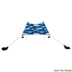 Neso 1 Prints 7' X 7' Beach Tent Sunshade -CampMate Shop 1 Prints 7ft x 7ft Beach Tent Sunshade Save Whales