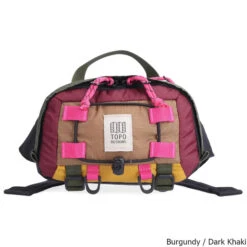 Topo Designs 2.4 Liter Mountain Hip Pack -CampMate Shop 2pt4 Liter Mountain Hip Pack Burgundy Khaki