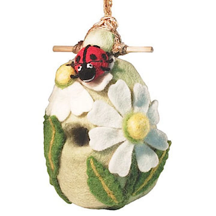 Wild Woolies Lady Bug Hand-Felted Birdhouse 1 Wild Woolies Lady Bug Hand-Felted Birdhouse