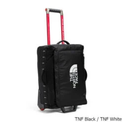 The North Face Base Camp Voyager 21" Roller 40 Liter Wheeled Carry-On Bag -CampMate Shop Base Camp Voyager 21in Roller 40 Liter Wheeled Carry On Bag Black White
