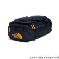 The North Face Base Camp Voyager 32 Liter Convertible Duffel -CampMate Shop Base Camp Voyager 32L Convertible Duffel Summit Navy Gold