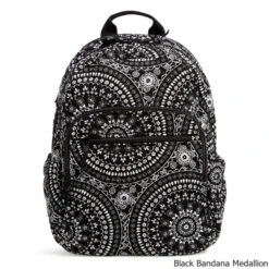 Vera Bradley Recycled Cotton Campus 25 Liter Backpack -CampMate Shop Campus 25 Liter Backpack Black Medallion