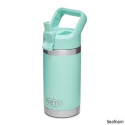 YETI Children's Rambler Jr. 12 Oz. Stainless Steel Vacuum Insulated Bottle W/ Straw Cap -CampMate Shop Childrens Ramber Jr 12oz SS Vac Ins Bottle Seafoam