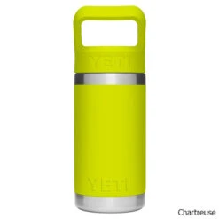 YETI Children's Rambler Jr. 12 Oz. Stainless Steel Vacuum Insulated Bottle W/ Straw Cap -CampMate Shop Childrens Ramber Jr 12oz SS Vac Ins Bottle w Straw Cap Chartreuse
