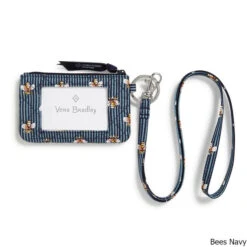 Vera Bradley Recycled Cotton Zip ID Lanyard -CampMate Shop Cotton Zip ID Lanyard Bees