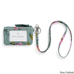 Vera Bradley Recycled Cotton Zip ID Lanyard -CampMate Shop Cotton Zip ID Lanyard Rosy