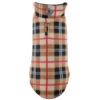 The Worthy Dog Fargo Fleece Tan Plaid Reversible Dog Jacket
