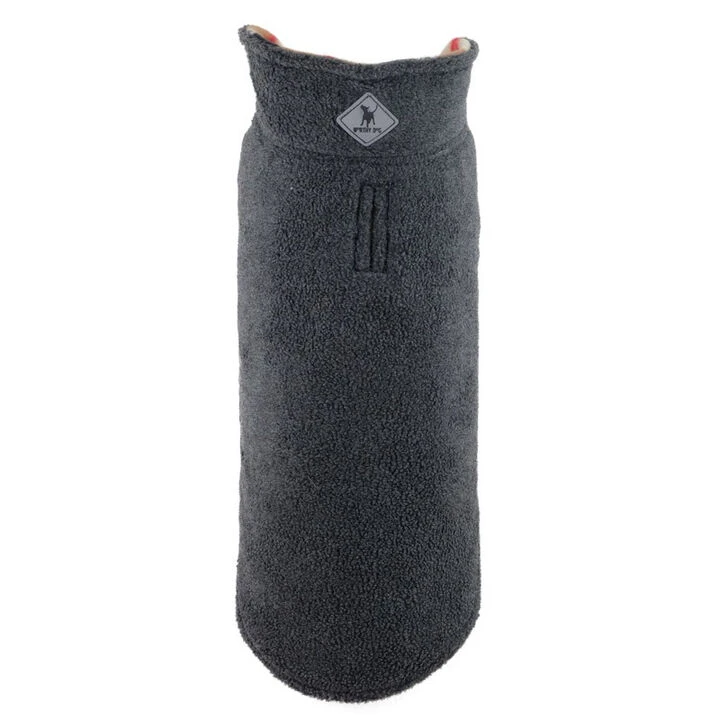 The Worthy Dog Fargo Fleece Tan Plaid Reversible Dog Jacket 2 The Worthy Dog Fargo Fleece Tan Plaid Reversible Dog Jacket - Image 2