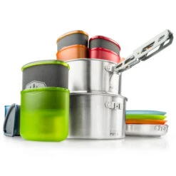 GSI Outdoors Glacier Stainless Camper Integrated Cooking & Eating Set -CampMate Shop Glacier Stainless Camper Integrated Cooking Eating Set 4