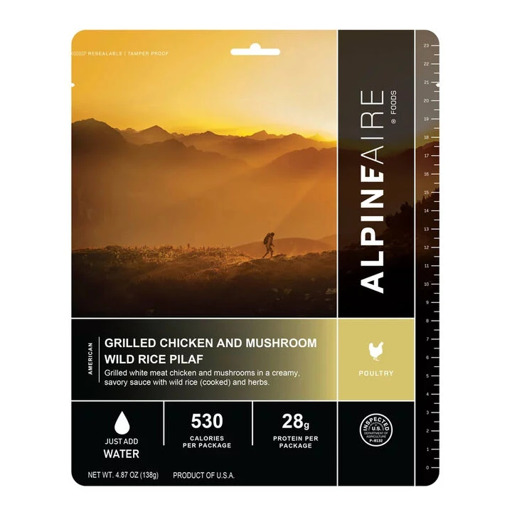 AlpineAire Grilled Chicken & Mushroom Wild Rice Pilaf GF Meal - 2 Servings 1 AlpineAire Grilled Chicken & Mushroom Wild Rice Pilaf GF Meal - 2 Servings