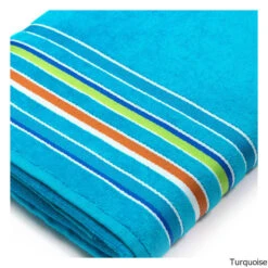A To Z Towels Hampton Stripe Jacquard Pool / Beach Towel -CampMate Shop Hampton Stripe Jacquard Pool Beach Towel Turquoise