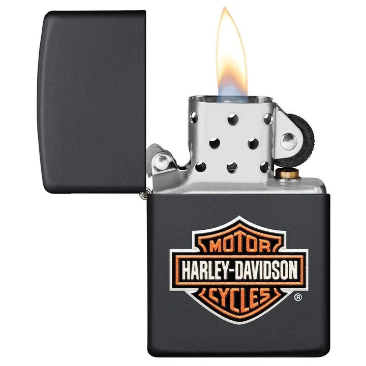 Zippo Harley-Davidson Texture Print Classic Logo Black Matte Windproof Lighter - Image 2