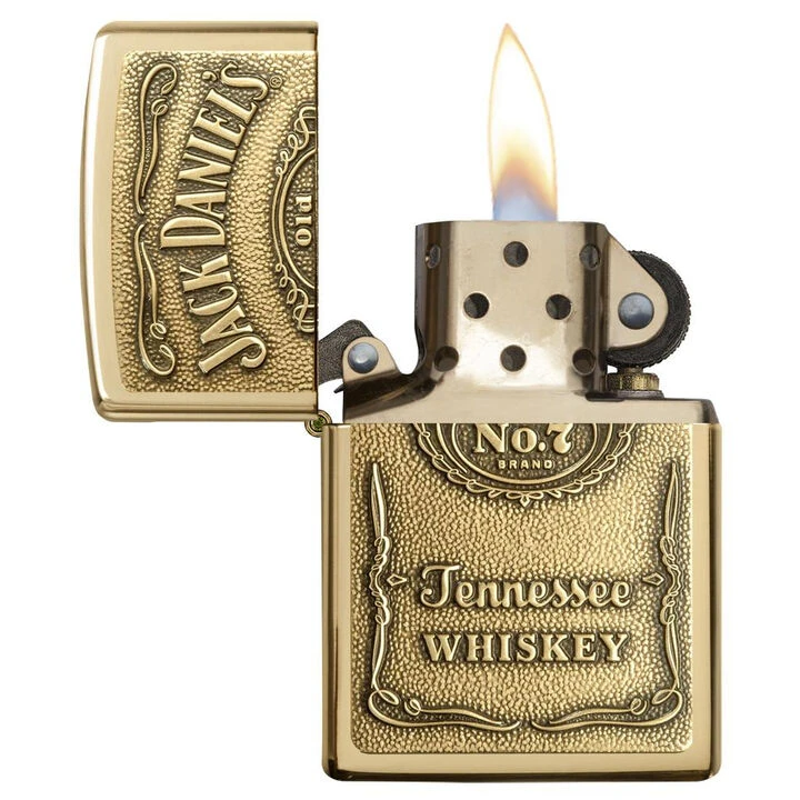 Zippo Jack Daniel's High Polish Brass Windproof Lighter 2 Zippo Jack Daniel's High Polish Brass Windproof Lighter - Image 2