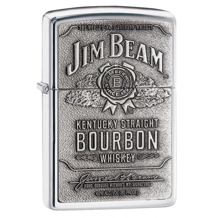 Zippo Jim Beam High Polish Chrome Windproof Lighter 1 Zippo Jim Beam High Polish Chrome Windproof Lighter