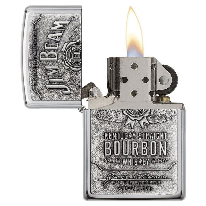Zippo Jim Beam High Polish Chrome Windproof Lighter 2 Zippo Jim Beam High Polish Chrome Windproof Lighter - Image 2