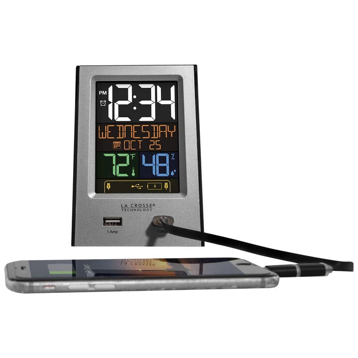 La Crosse Multi-Color Digital Alarm Clock W/ USB 2 La Crosse Multi-Color Digital Alarm Clock W/ USB - Image 2