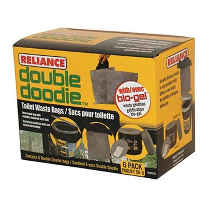 Reliance Double Doodie Waste Bag W/ Bio-Gel - 6 Pk. 1 Reliance Double Doodie Waste Bag W/ Bio-Gel - 6 Pk.