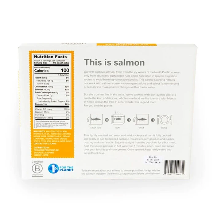 Patagonia Provisions Lemon Pepper Wild Sockeye Salmon - 3 Servings 2 Patagonia Provisions Lemon Pepper Wild Sockeye Salmon - 3 Servings - Image 2