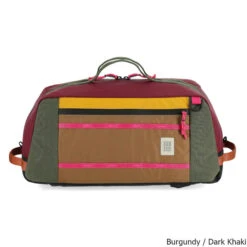 Topo Designs Mountain 40 Liter Duffel Bag -CampMate Shop Mountain 40 Liter Duffel Bag Burgundy Khaki