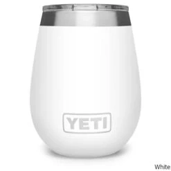 YETI Rambler 10 Oz. Stainless Steel Vacuum Insulated Wine Tumbler W/ MagSlider Lid -CampMate Shop Rambler 10oz SS Vac Ins Wine Tumbler MagSlider Lid White
