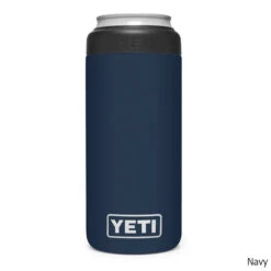 YETI Rambler Colster 12 Oz. Stainless Steel Slim Can Insulator -CampMate Shop Rambler 12oz SS Slim Can Ins Colster Navy