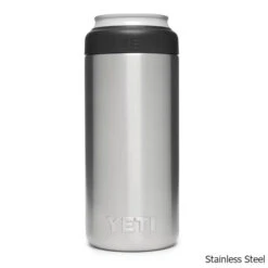 YETI Rambler Colster 12 Oz. Stainless Steel Slim Can Insulator -CampMate Shop Rambler 12oz SS Slim Can Ins Colster Stainless