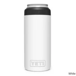 YETI Rambler Colster 12 Oz. Stainless Steel Slim Can Insulator -CampMate Shop Rambler 12oz SS Slim Can Ins Colster White