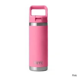 YETI Rambler 18 Oz. Stainless Steel Vacuum Insulated Bottle W/ Straw Cap -CampMate Shop Rambler 18oz SS Vac Ins Bottle Straw Cap Pink
