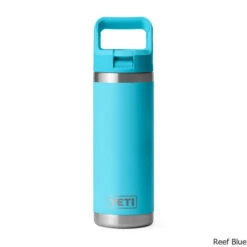 YETI Rambler 18 Oz. Stainless Steel Vacuum Insulated Bottle W/ Straw Cap -CampMate Shop Rambler 18oz SS Vac Ins Bottle Straw Cap Reef Blue