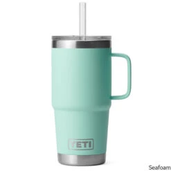 YETI Rambler 25 Oz. Stainless Steel Vacuum Insulated Mug W/ Straw Lid 19 YETI Rambler 25 Oz. Stainless Steel Vacuum Insulated Mug W/ Straw Lid -CampMate Shop Rambler 25oz SS Vac Ins Mug w Straw Lid Seafoam