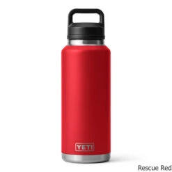 YETI Rambler 46 Oz. Stainless Steel Vacuum Insulated Bottle W/ Chug Cap -CampMate Shop Rambler 46oz SS Vac Ins Bottle Chug Cap Rescue Red