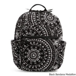 Vera Bradley Recycled Cotton Small 9 Liter Backpack 11 Vera Bradley Recycled Cotton Small 9 Liter Backpack -CampMate Shop Recycled Cotton Small 9 Liter Backpack Black Medallion