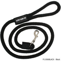 Soft Lines 5/8" Round Dog Leash W/ Kittery Trading Post Label -CampMate Shop SOFP11006BLAC 1Txt