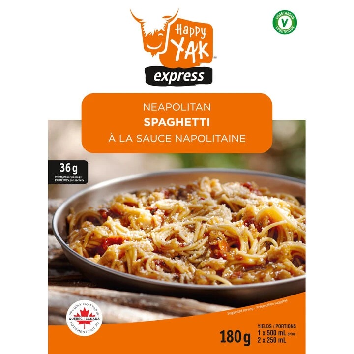 Happy Yak Spaghetti W/ Neapolitan Sauce - 2 Servings 1 Happy Yak Spaghetti W/ Neapolitan Sauce - 2 Servings